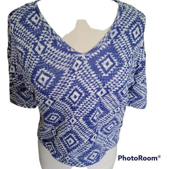 BONGO Blue&White Cropped, 1/2 Sleeve, M - Picture 4 of 9